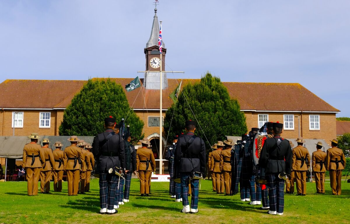 Gurkha Company (Tavoleto) formation parade in Warminster Gurkha