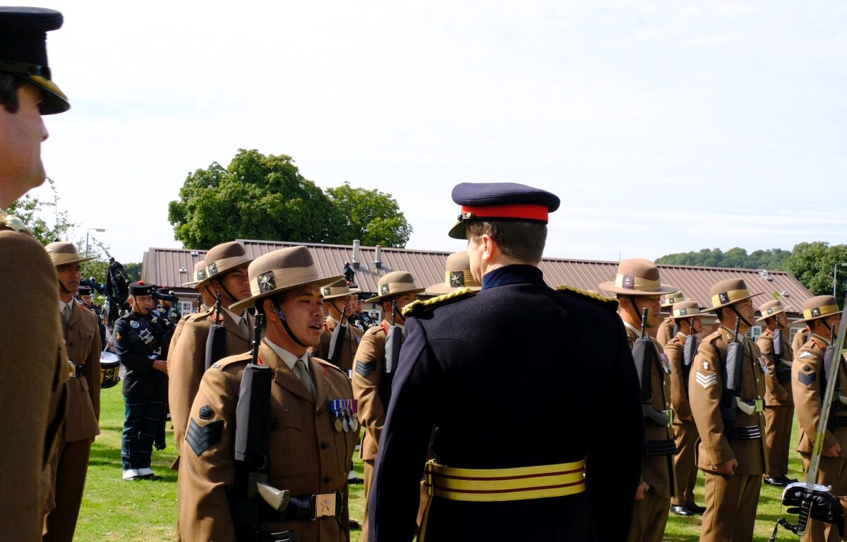 Gurkha Company (Tavoleto) formation parade in Warminster Gurkha