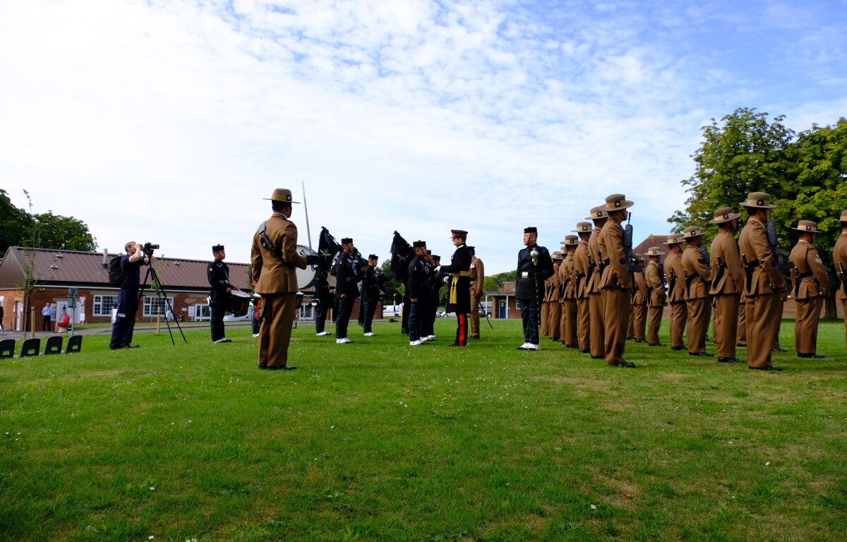 Gurkha Company (Tavoleto) formation parade in Warminster Gurkha