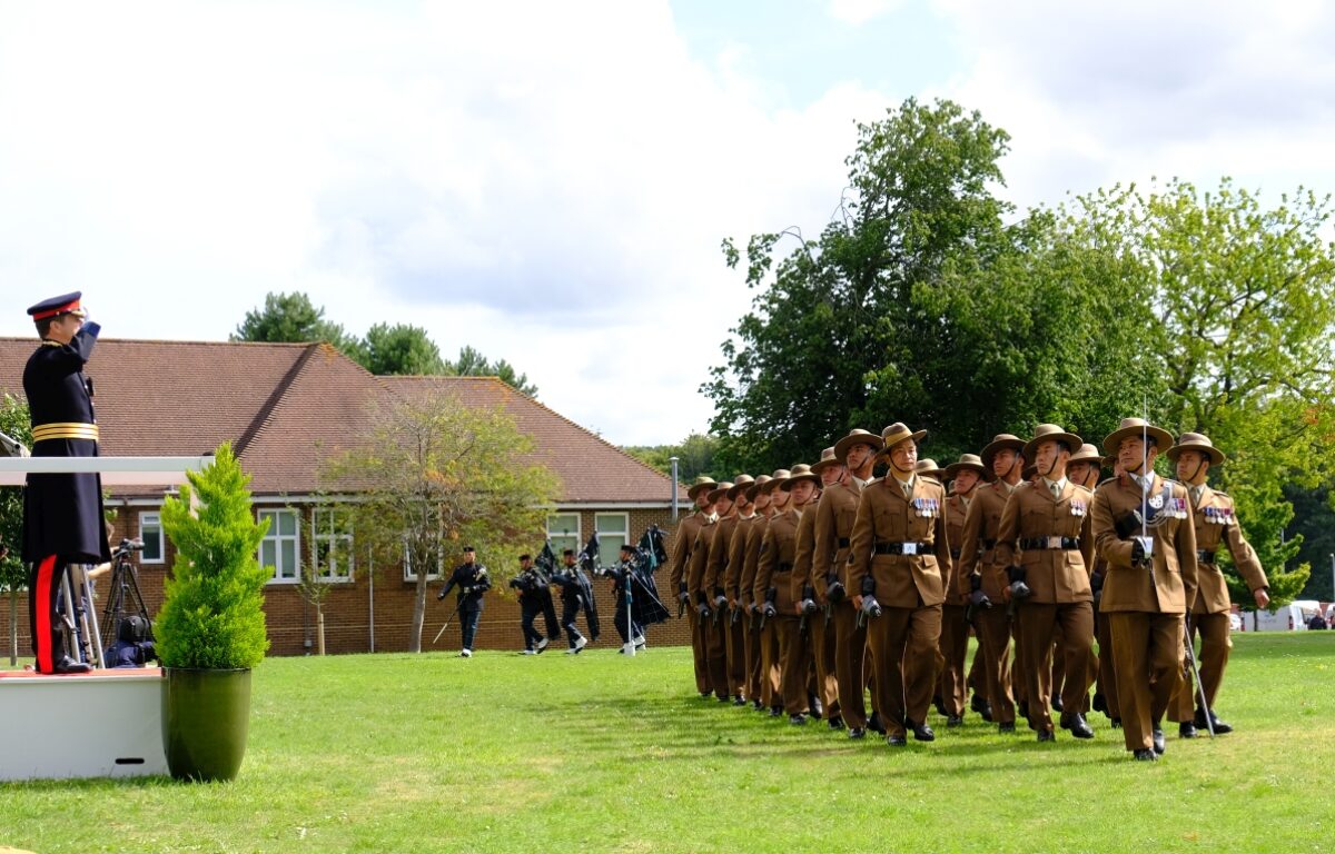 Gurkha Company (Tavoleto) formation parade in Warminster Gurkha