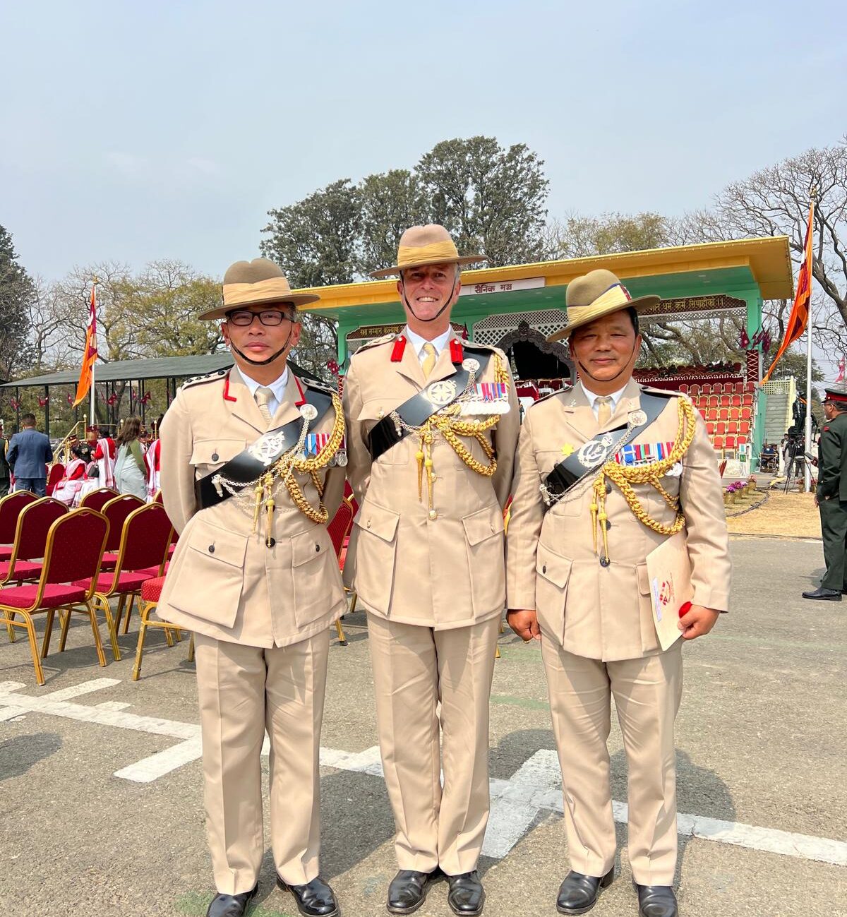 British Gurkhas Nepal Officers Witness the Parade to Celebrate the 262nd Raising Day of the Nepali Army